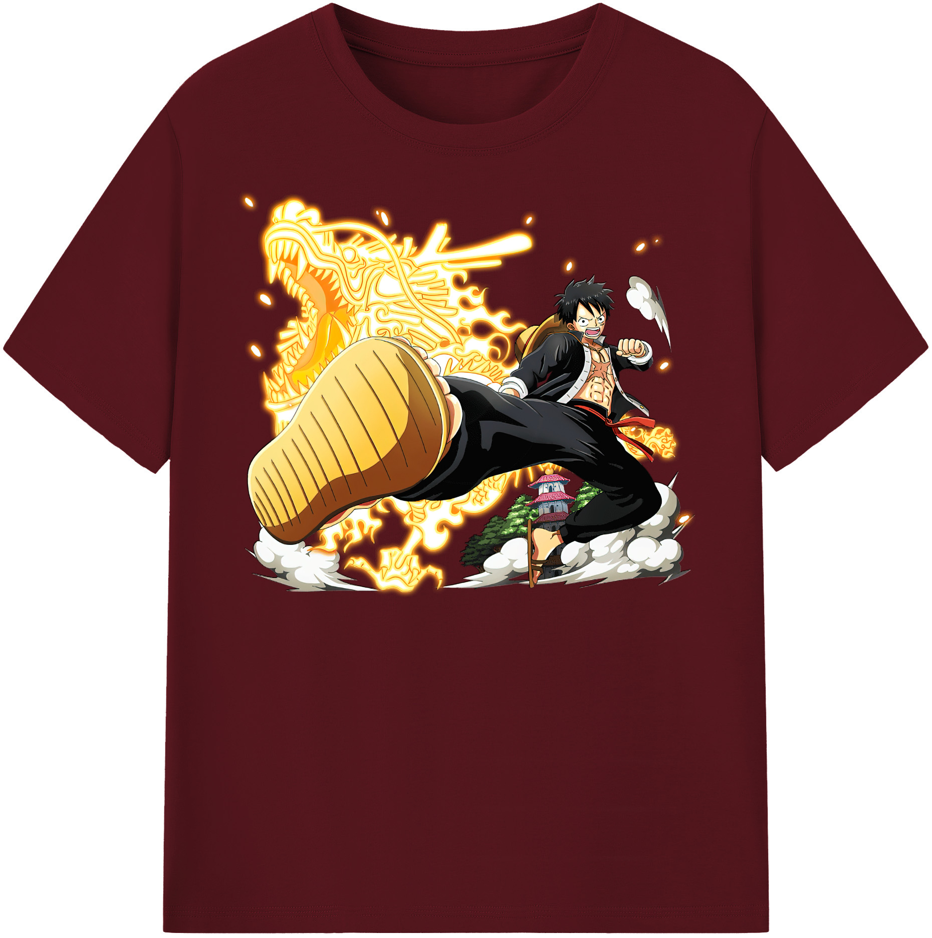 ワンピース モンキー・D・ルフィ ONE PIECE Monkey D. Luffy 綿100％半袖Tシャツ（フロントプリント）